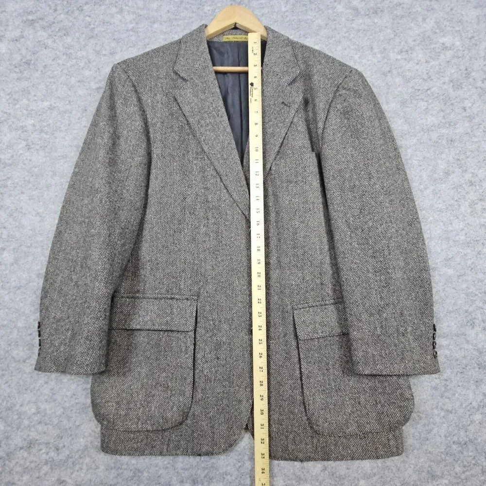 Nordstrom Natural‎ Style Men's Blazer Size 46 Gray Harris Tweed Large Tall
